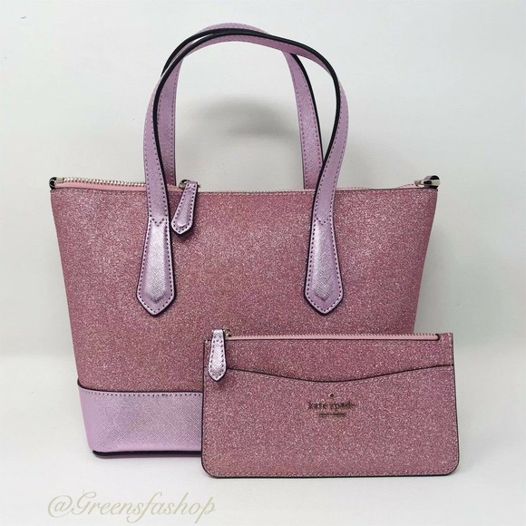 NEW KATE SPADE LOLA GLITTER SATCHEL & CARD HOLDER